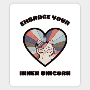 Embrace your inner unicorn - a cute kawaii caticorn Sticker